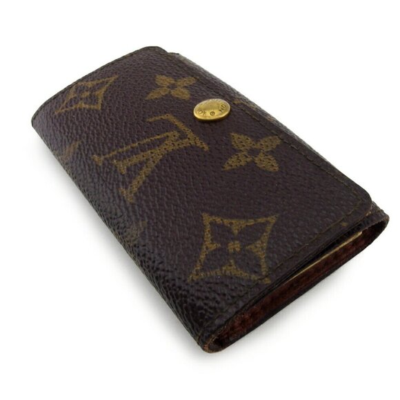 Louis Vuitton Beige Noisette Monogram Vernis Key Pouch  LOUIS VUITTON Key Case Monogram Beige Monogram Canvas Authentic USED